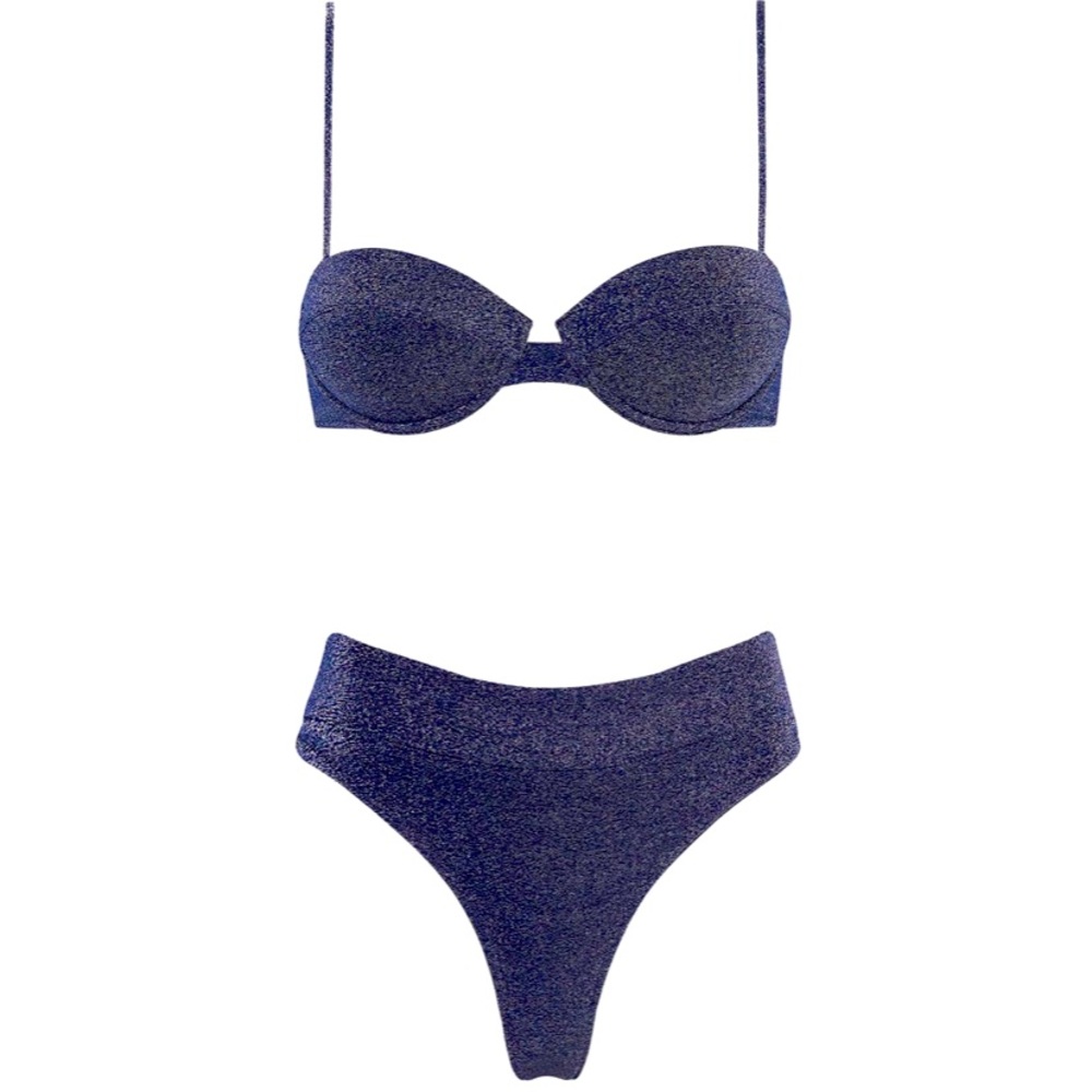 Triangl Bikini “Macia Riverside” -Size L / Sparkle Navy Blue